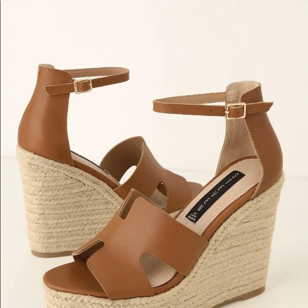 Steve Madden Sirena cognac leather espadrille
